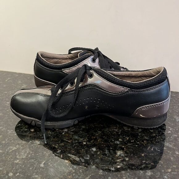 Ladies Golfstream E5000 Leather Spikeless Golf Shoes Khaki/black Size 8.5M - Picture 6 of 10